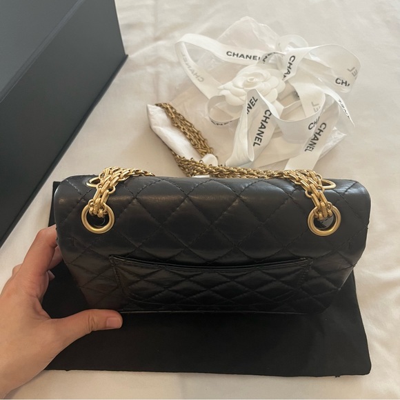 SOLD Authentic Chanel 2.55 Classic Mini Flap Bag Crossbody Aged Calfskin GHW - Picture 5 of 16